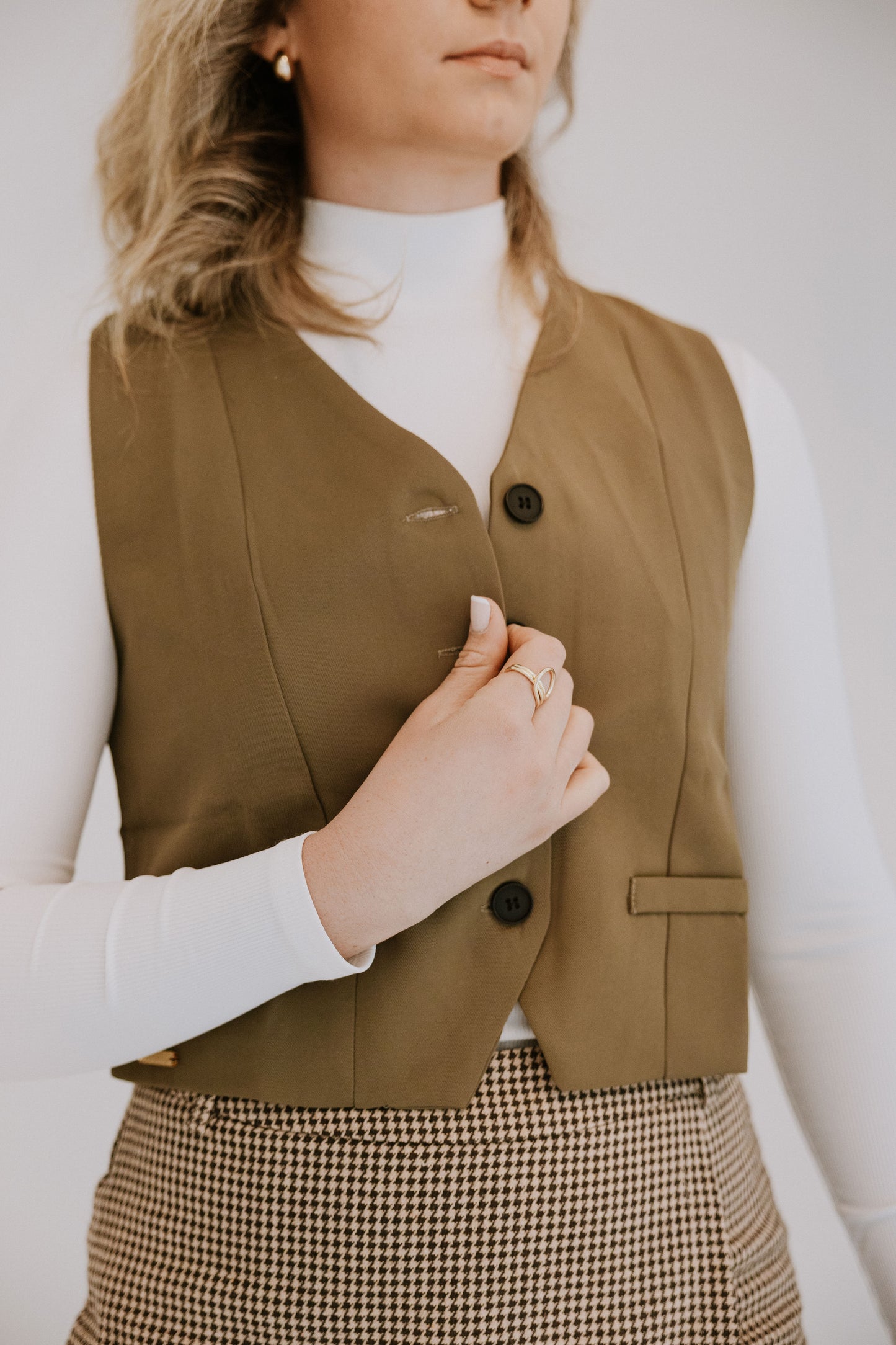 Business Suit Vest chocolate brown / biscuit brown / khaki