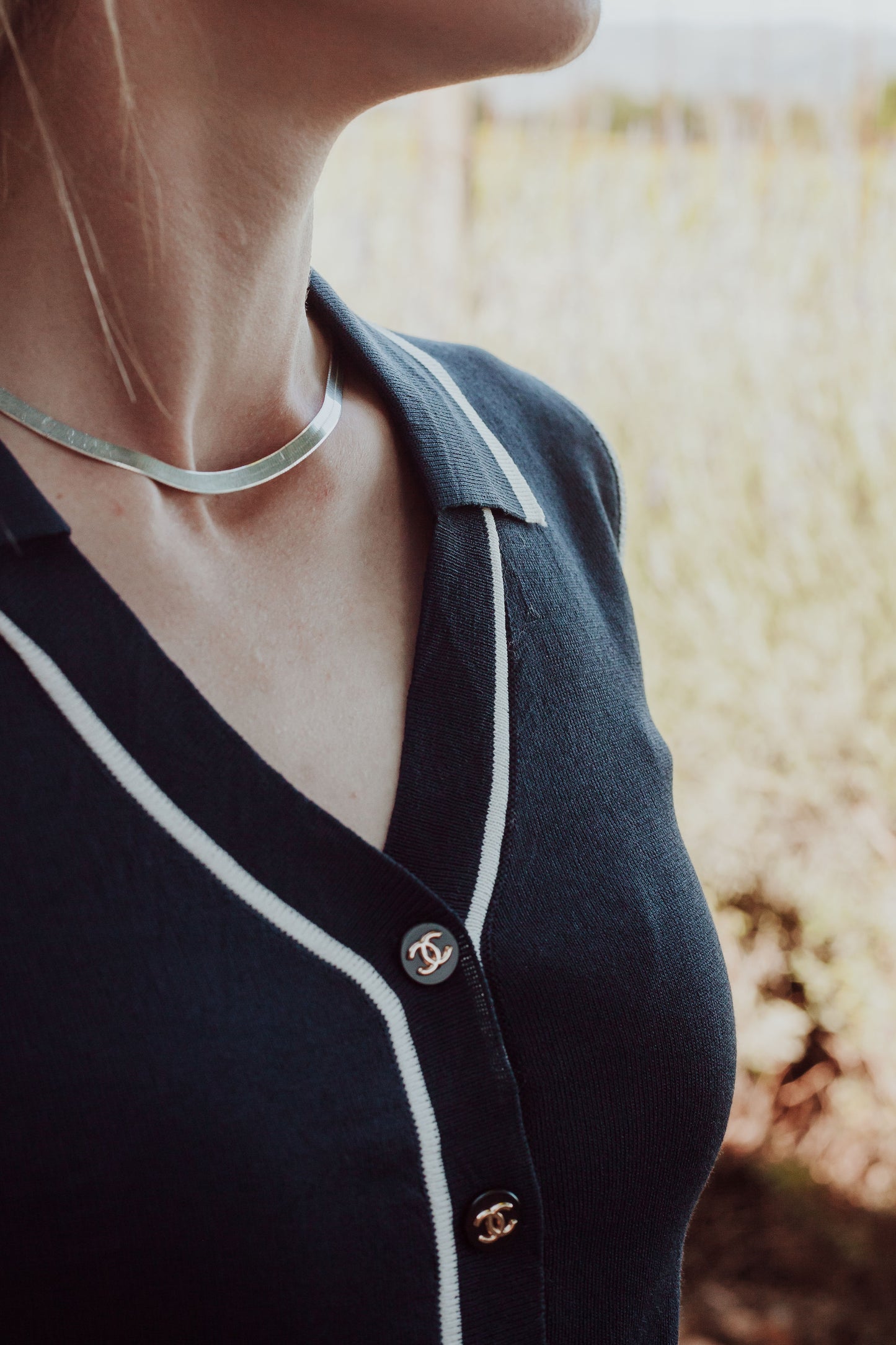 Clara Button-Up - Navy