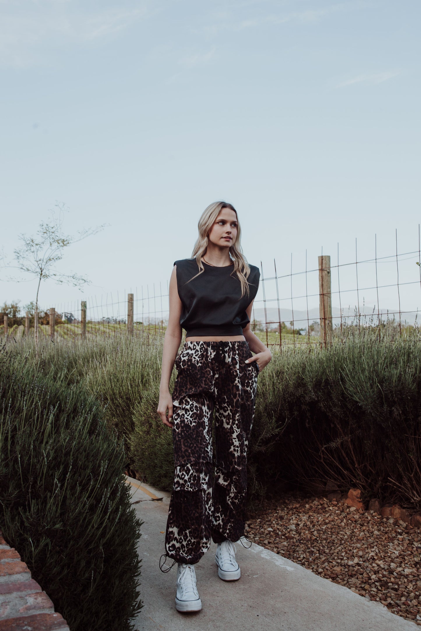 Cargo Pants Leopard Print Light