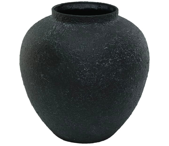 BLACK TEXTURED VASE 29cm