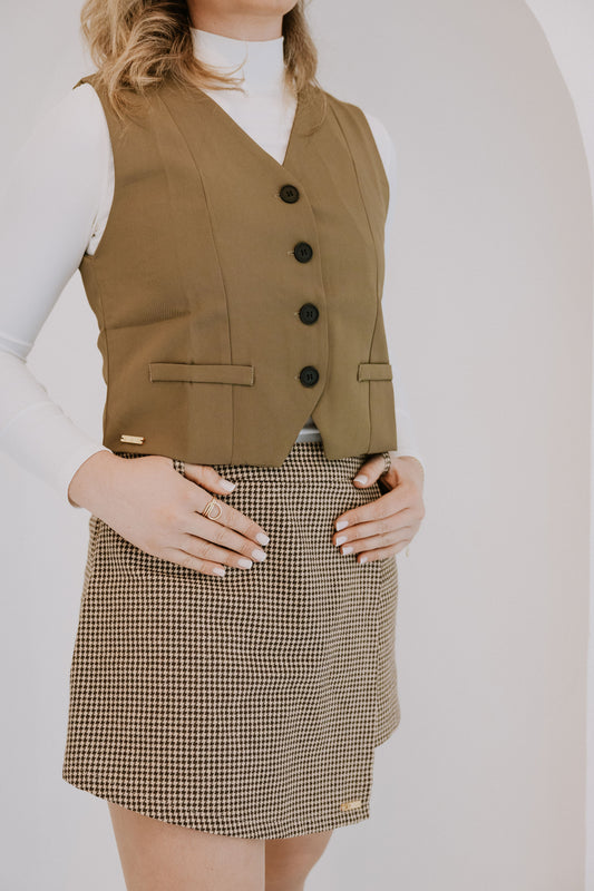Business Suit Vest chocolate brown / biscuit brown / khaki