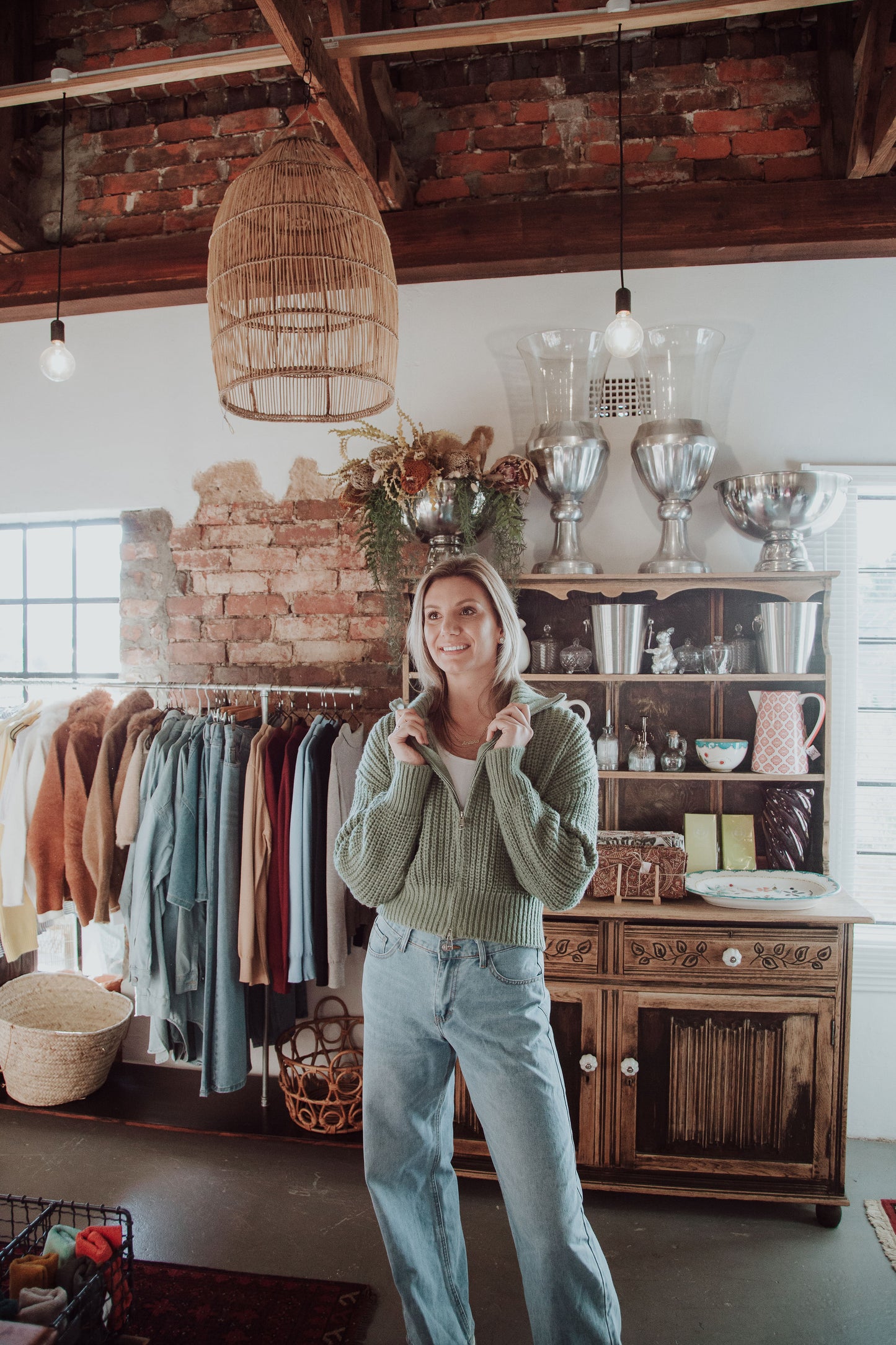 Sage Zip Knit