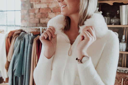 Ivory Fur Knit