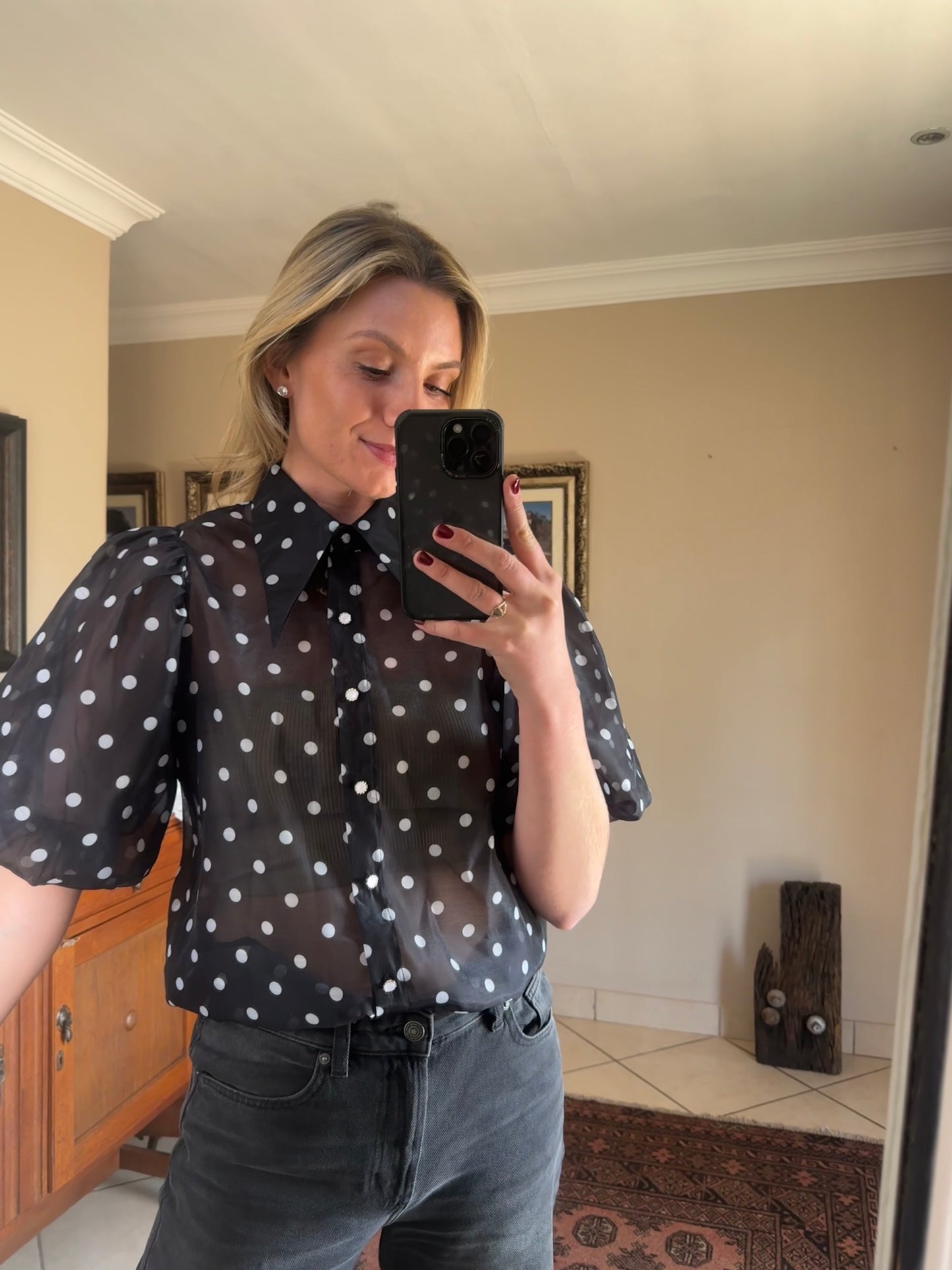 Midnight Dot Blouse