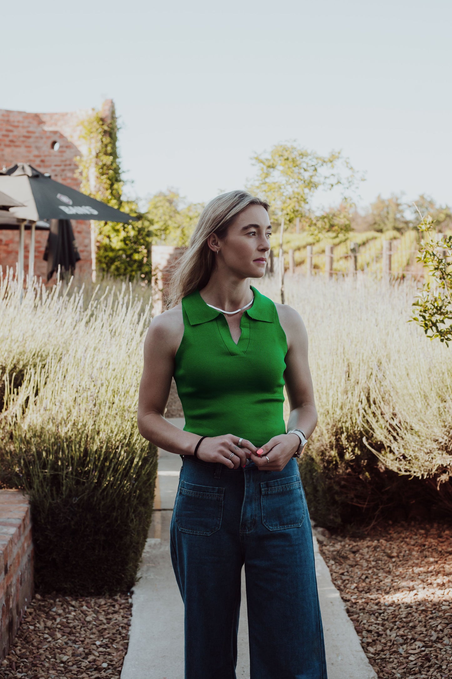 Cove Collar Top - Green