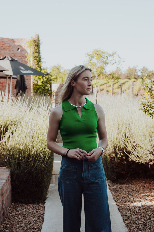 Cove Collar Top - Green