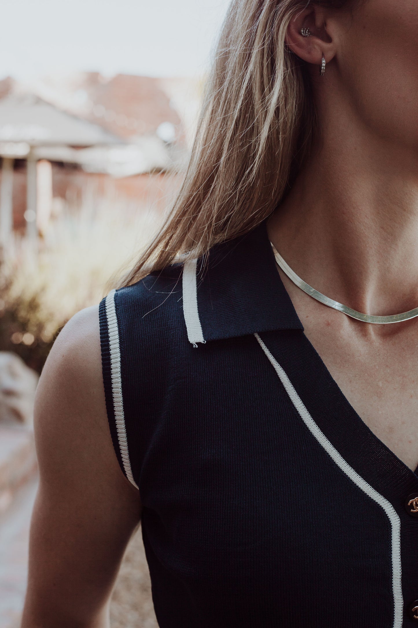 Clara Button-Up - Navy