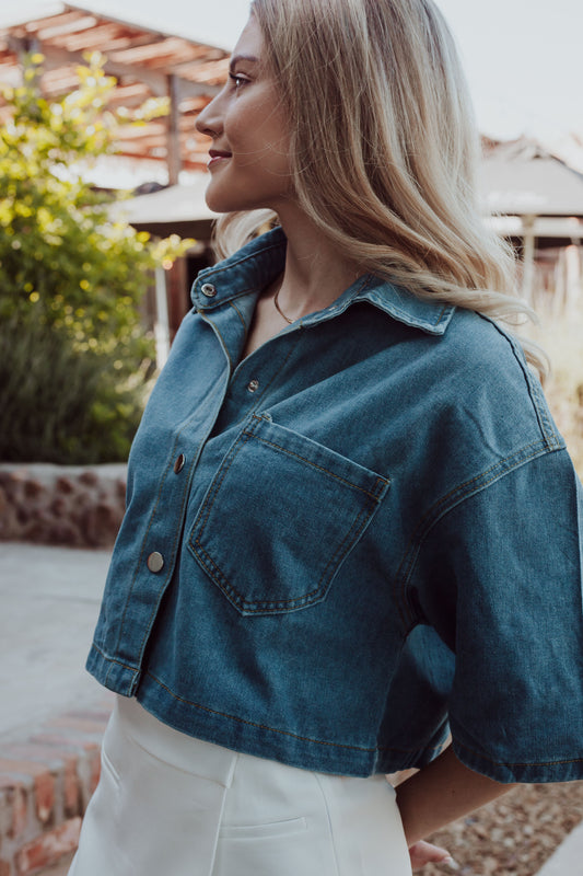 Oversized Denim Top