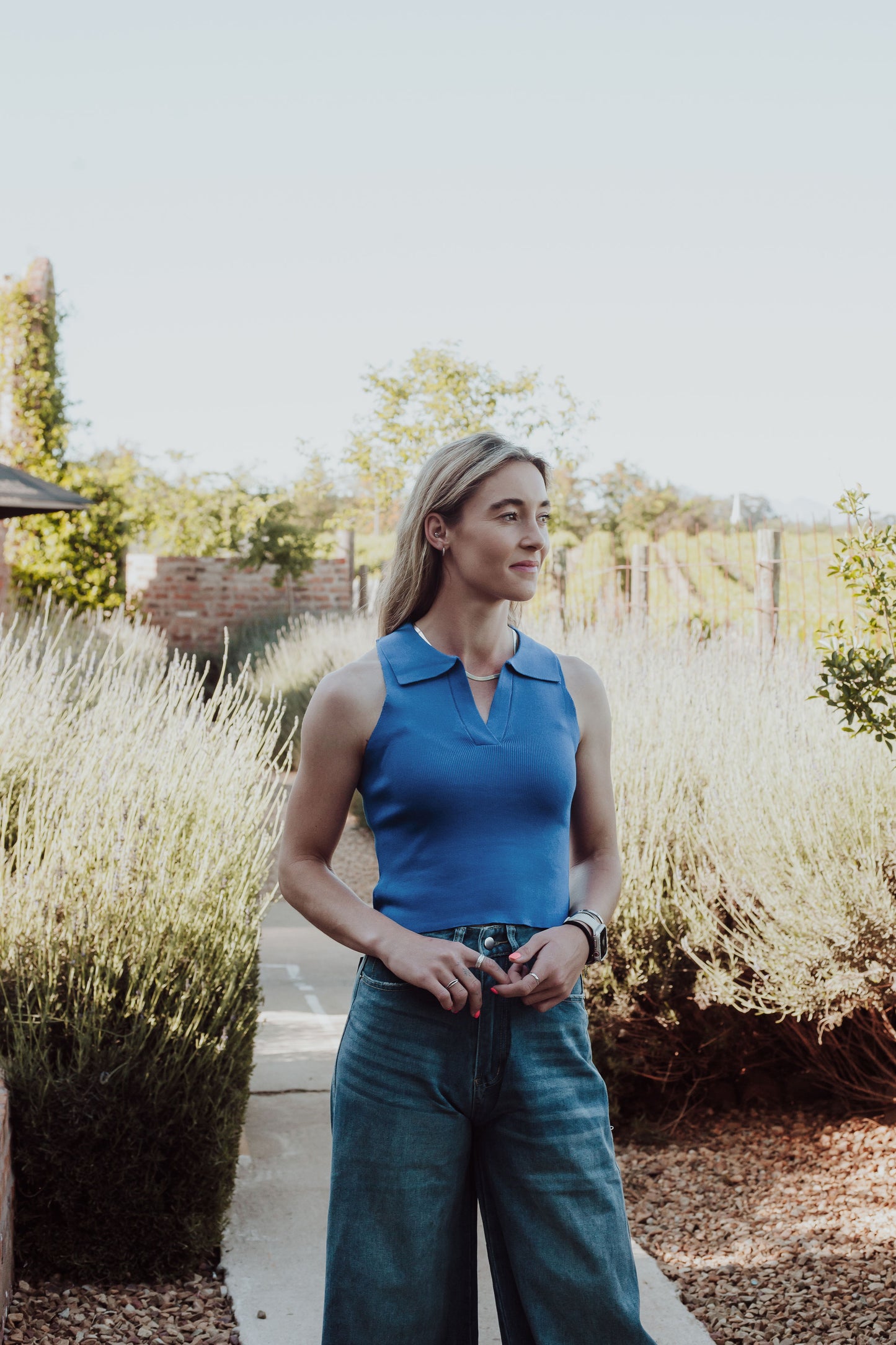 Cove Collar Top - Blue