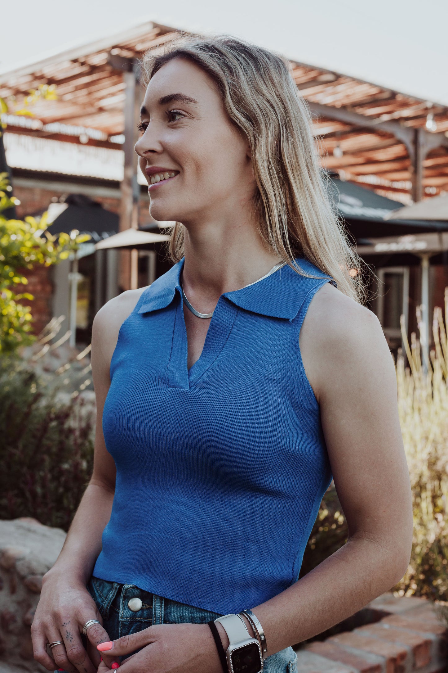 Cove Collar Top - Blue