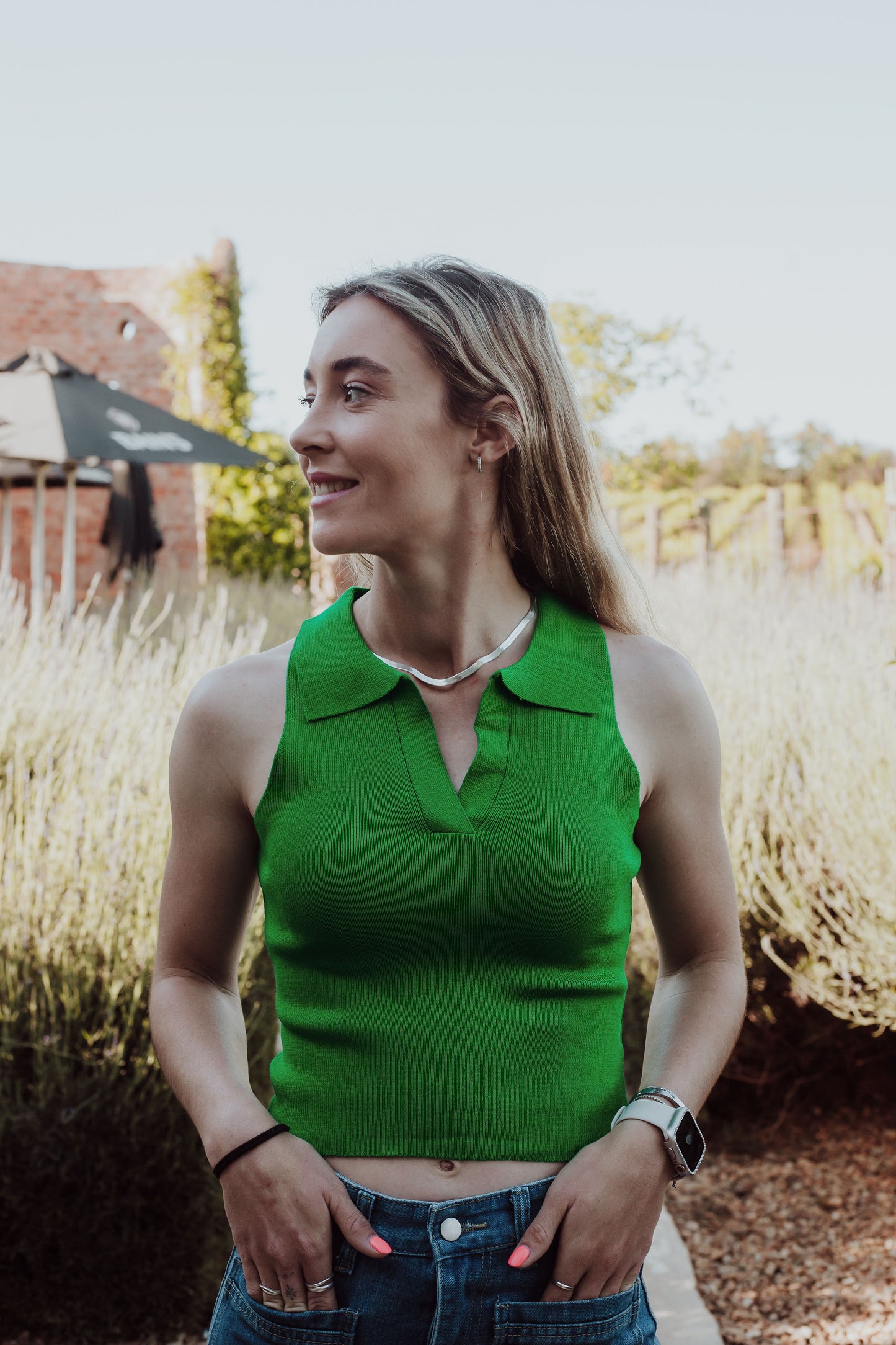 Cove Collar Top - Green