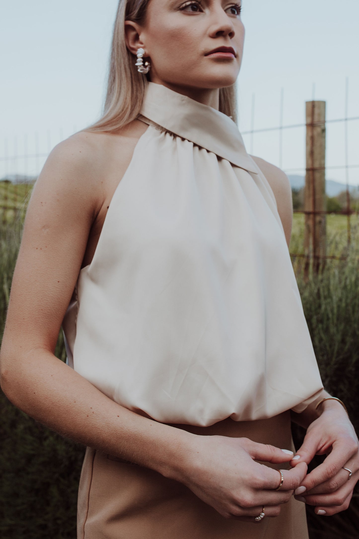 Halter Neck Top - Nude