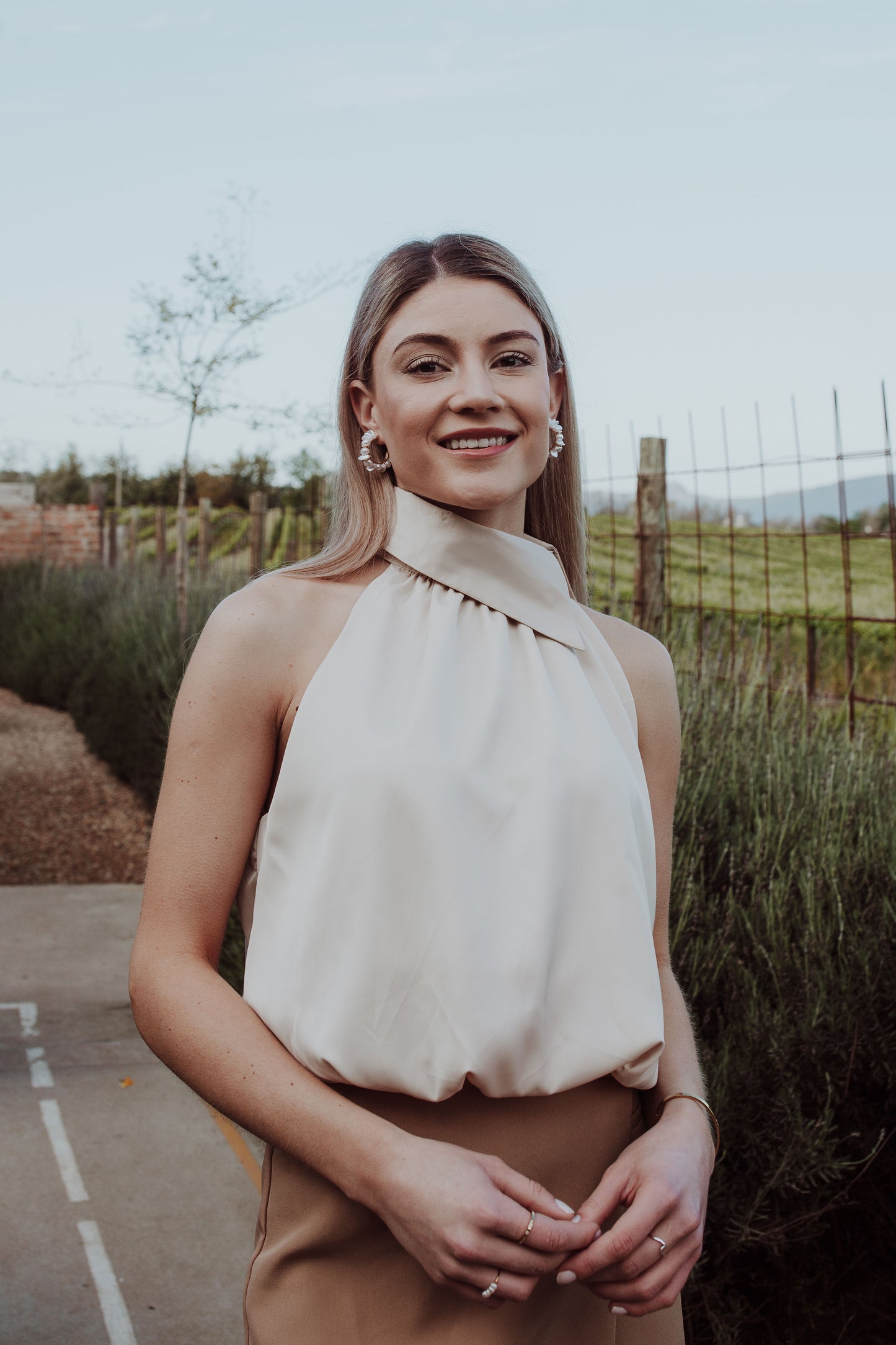 Halter Neck Top - Nude