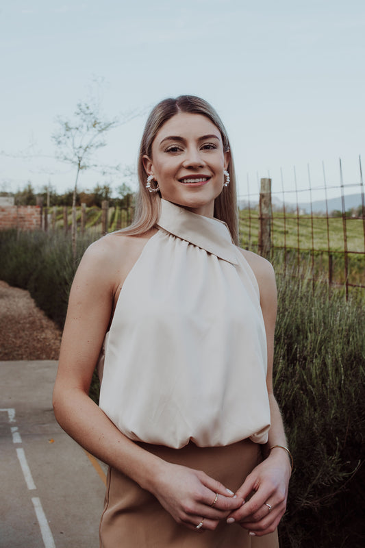 Halter Neck Top - Nude