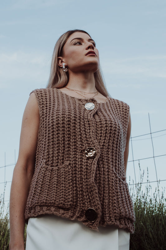 Gold-Button Knit