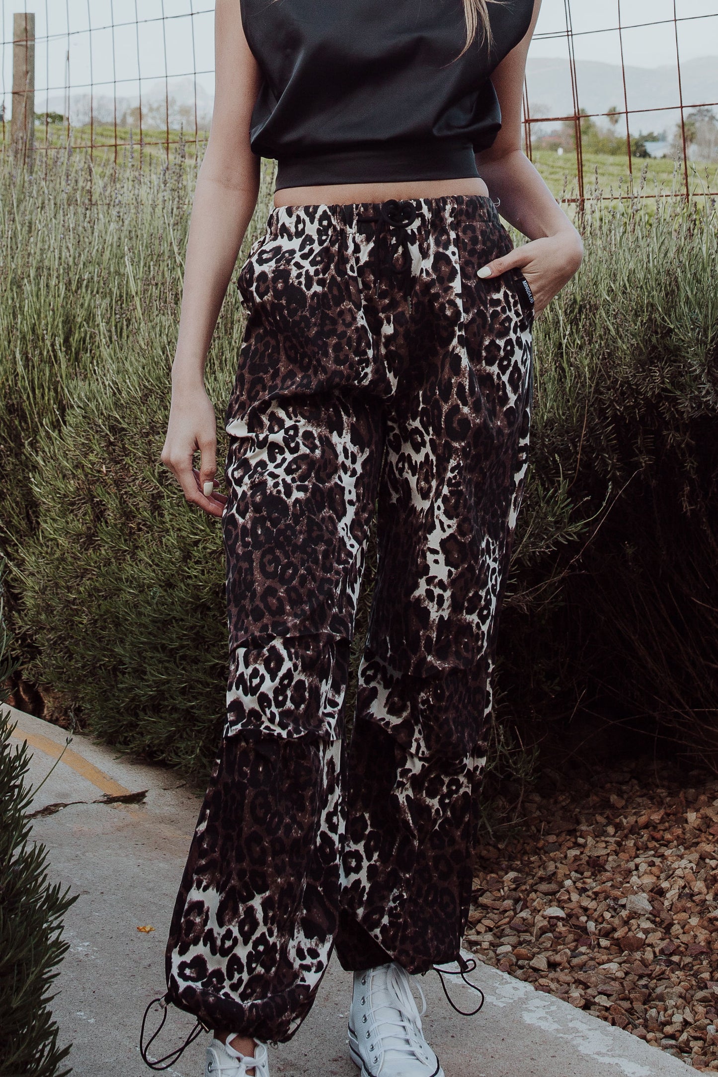 Cargo Pants Leopard Print Light