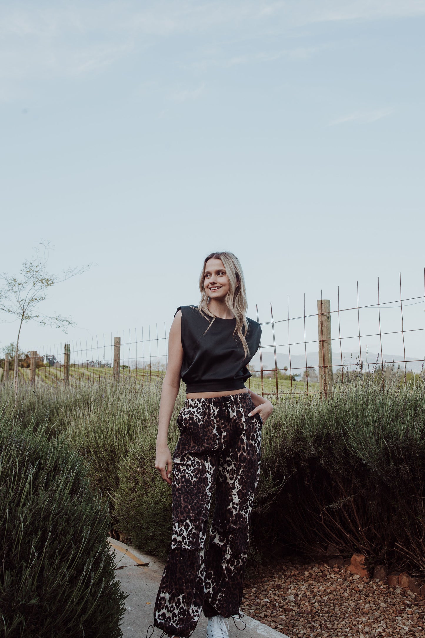 Cargo Pants Leopard Print Light