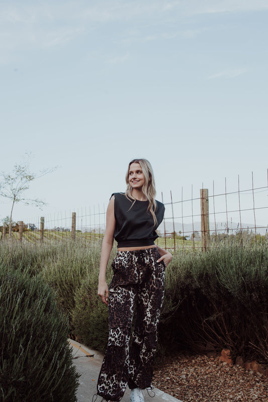Cargo Pants Leopard Print Light
