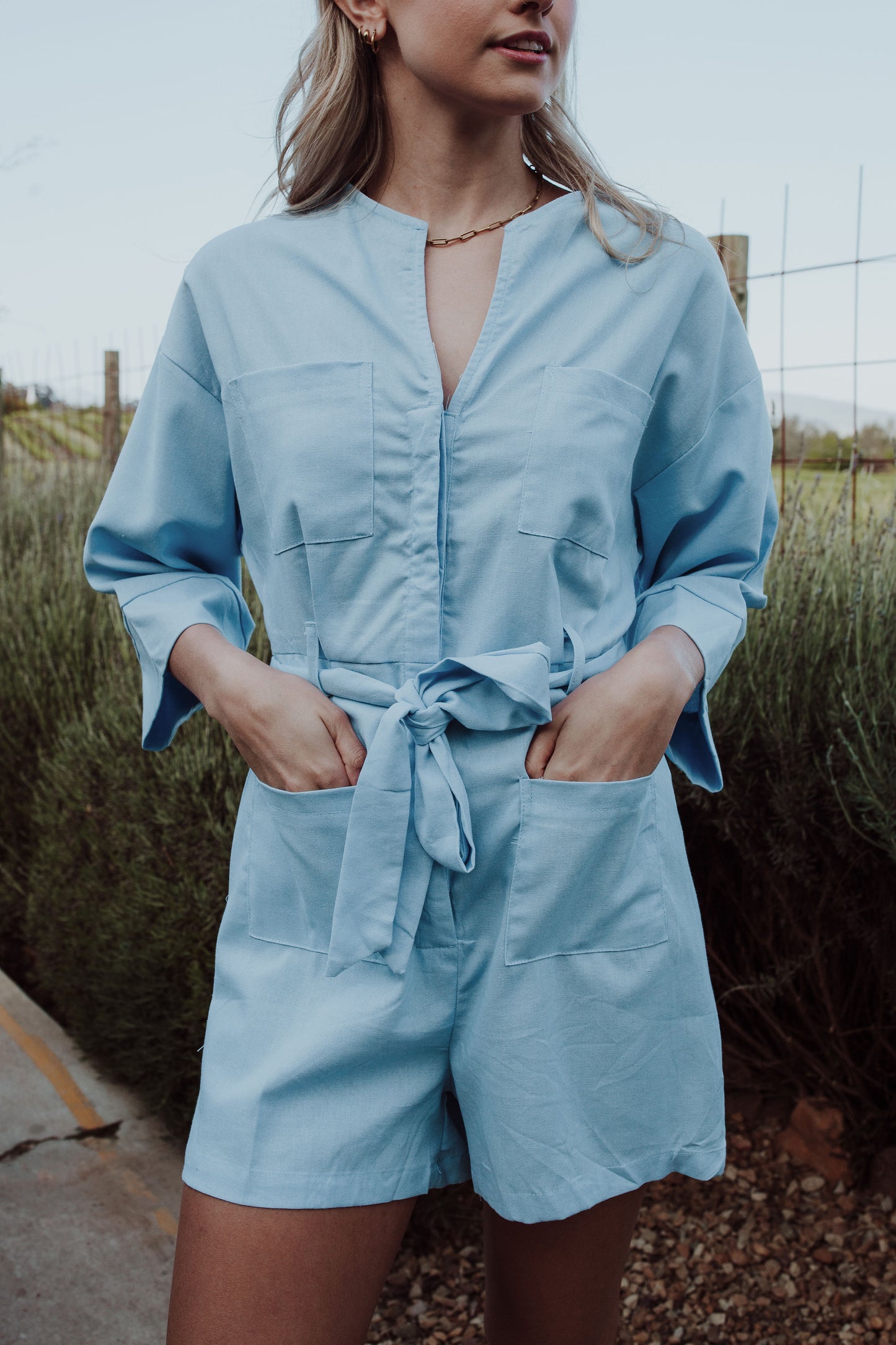 Jumpsuit – Dove Blue