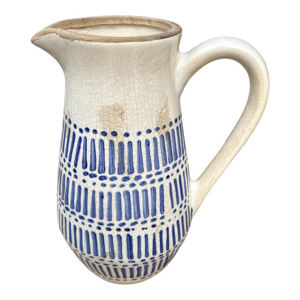 Ceramic Jug - Blue Dots And Dashes