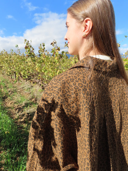 Oversized Leopard Button up