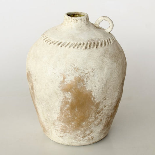 DISTRESSED JAR WITH HANDLE 36X27CM