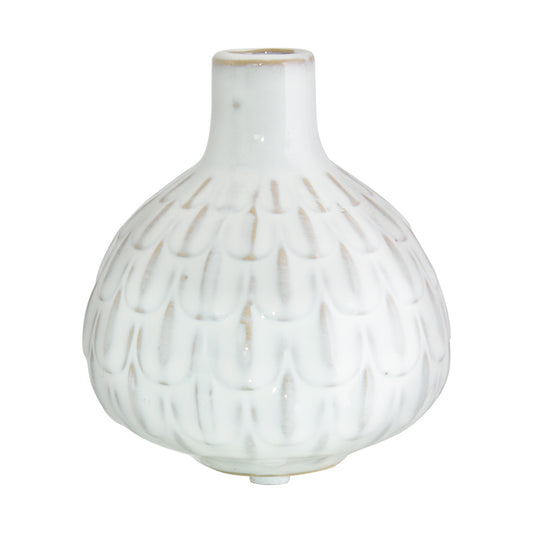 CREAM TEXTURE VASE 11CM